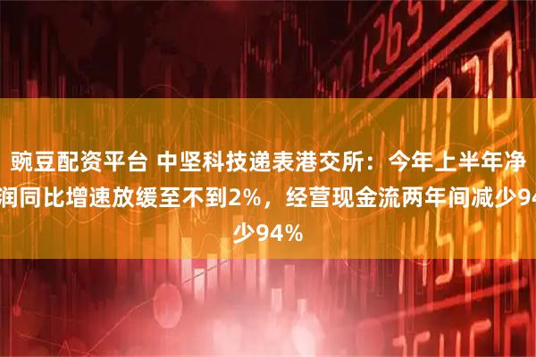 豌豆配资平台 中坚科技递表港交所:今年上半年净利润同比增速放缓至不到2%,经营现金流两年间减少94%